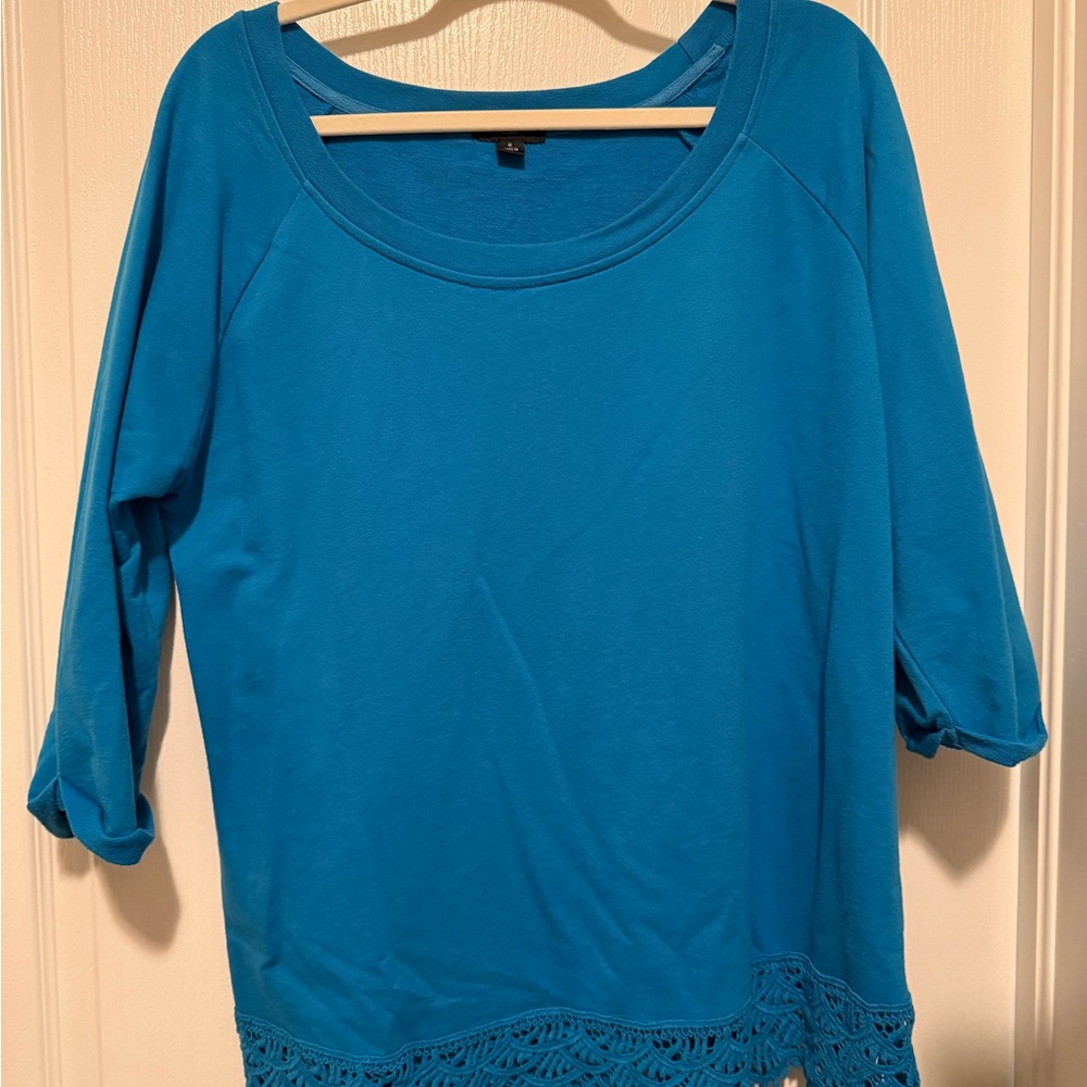Ellos Vibrant Blue Blouse with Lace Detail